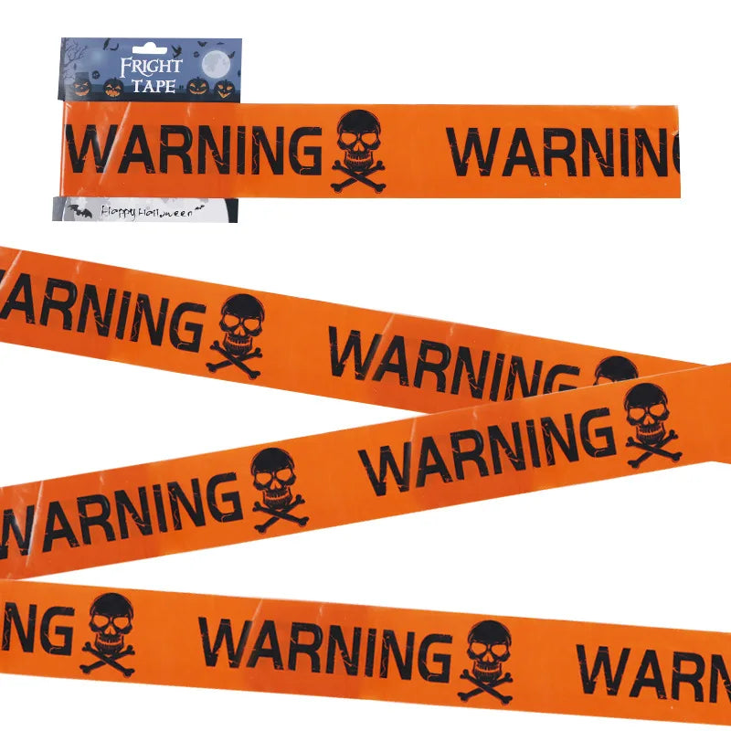 Halloween Skull Warning Tape Prop