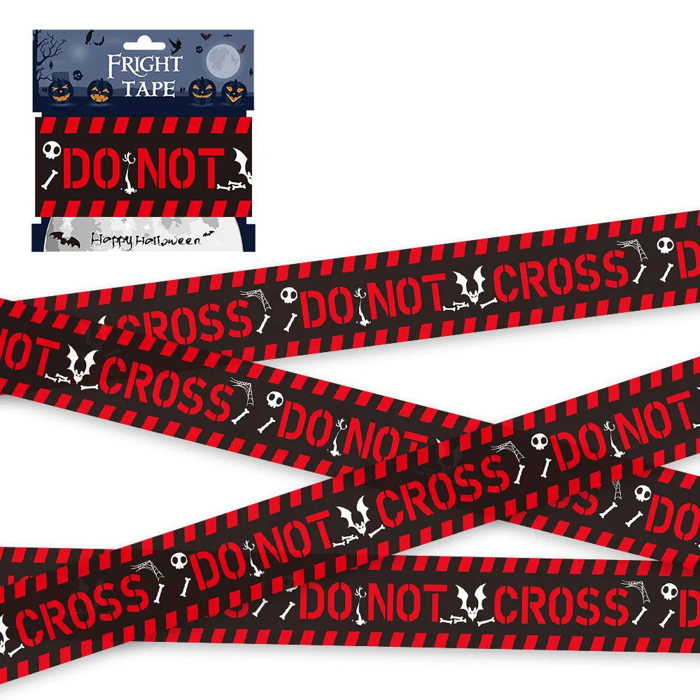 Halloween Skull Warning Tape – Spooky Party Decor