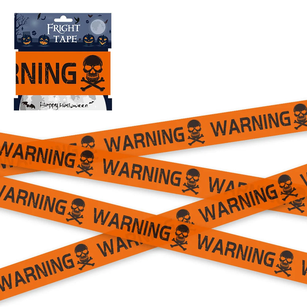 Halloween Skull Warning Tape Prop