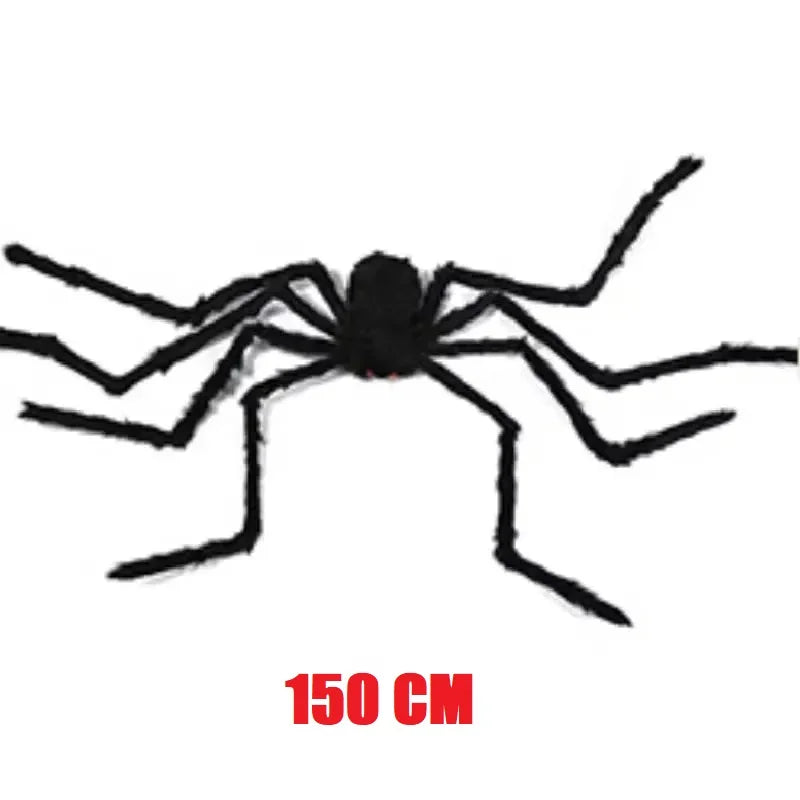 Giant Halloween Plush Spider Decoration (30–200cm)