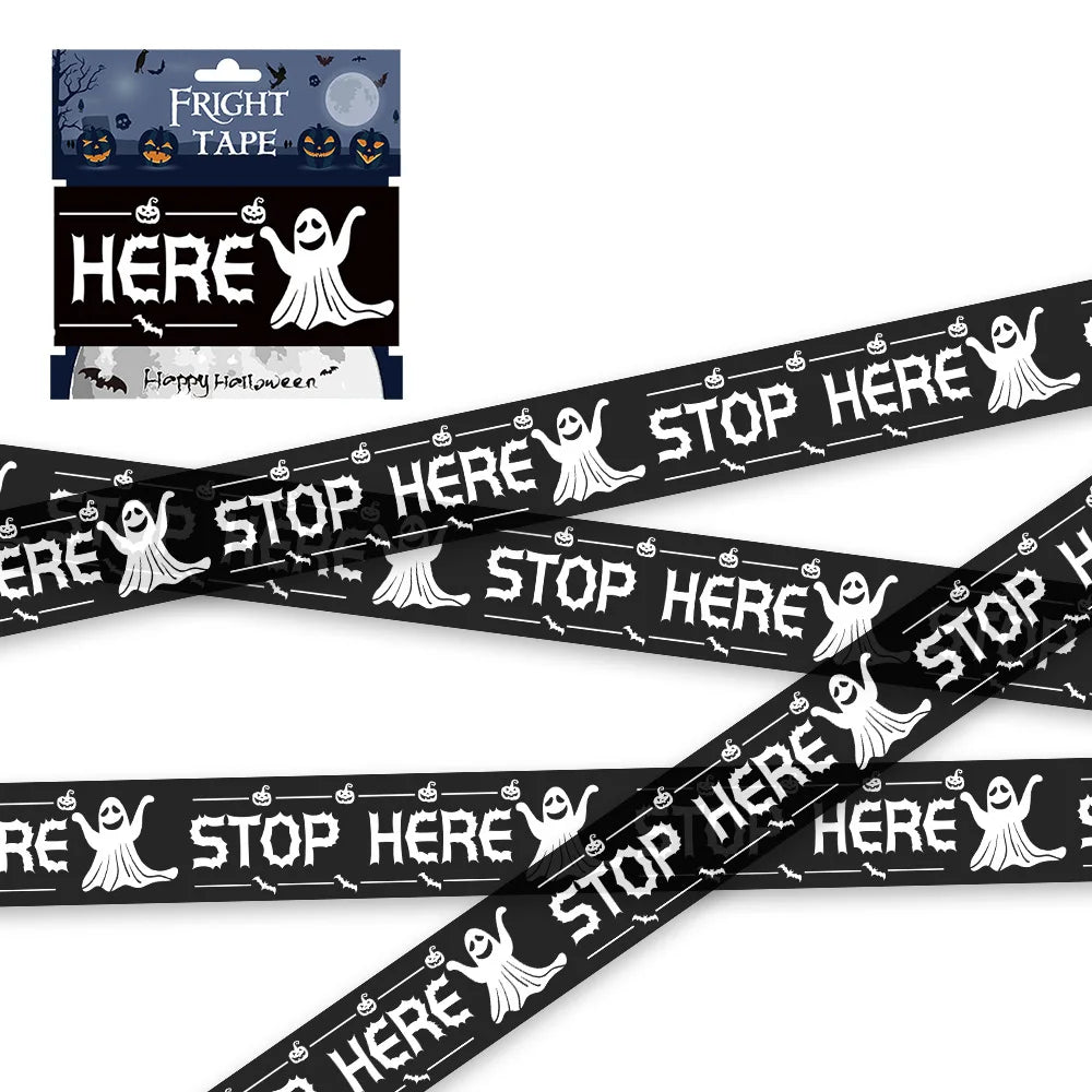 Halloween Skull Warning Tape – Spooky Party Decor
