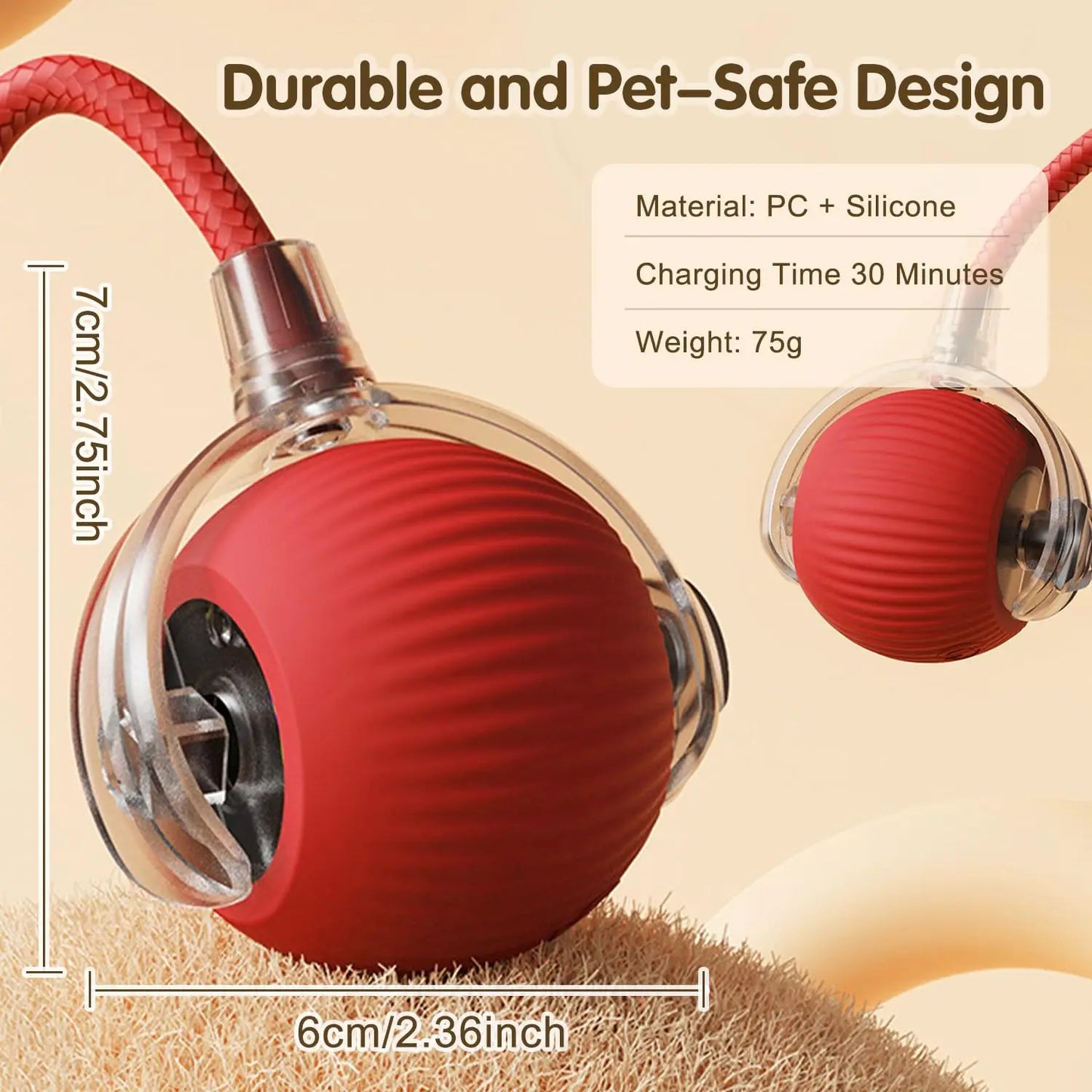 Rechargeable Cat Interactive Ball Toy β Smart Rolling Mouse