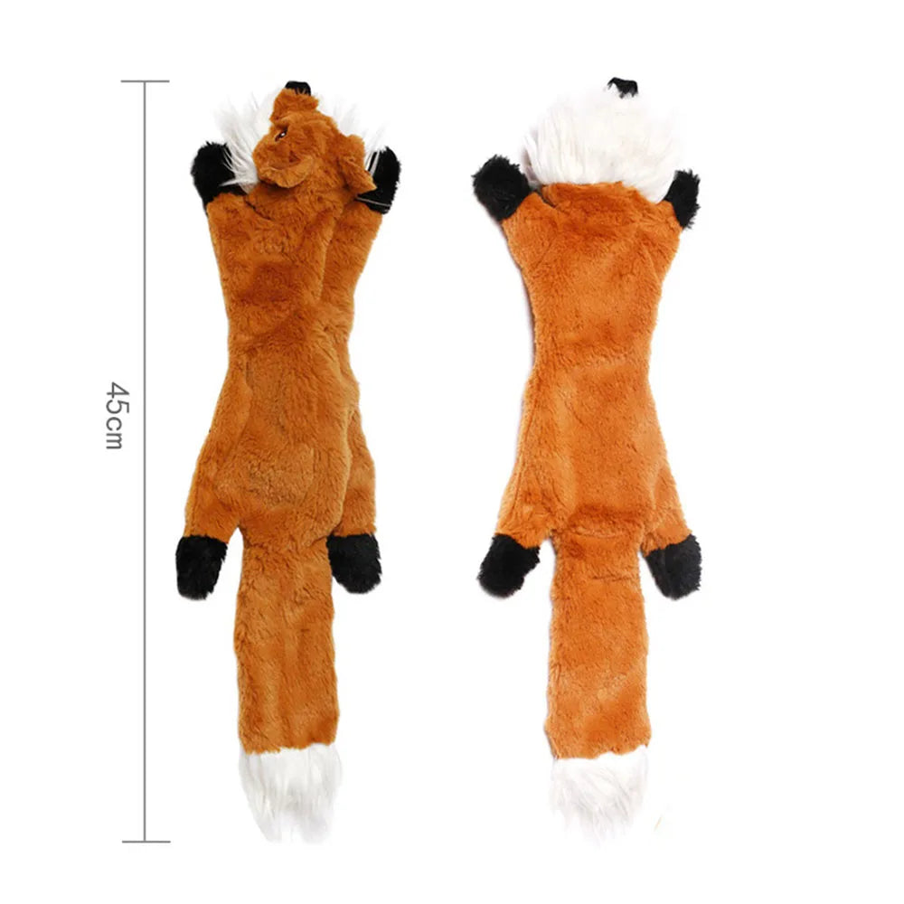 Stuffing-Free Squeaky Dog Toy – Durable Plush Crinkle Chew