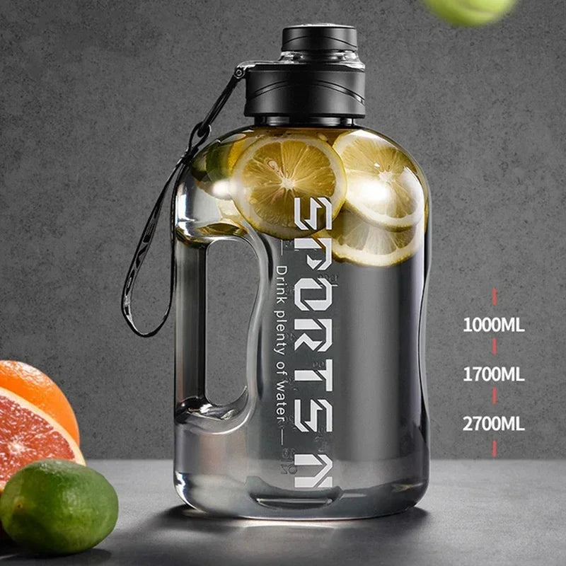 Large Capacity Sports Water Bottle – 1.7L / 2.7L Gym & Outdoor