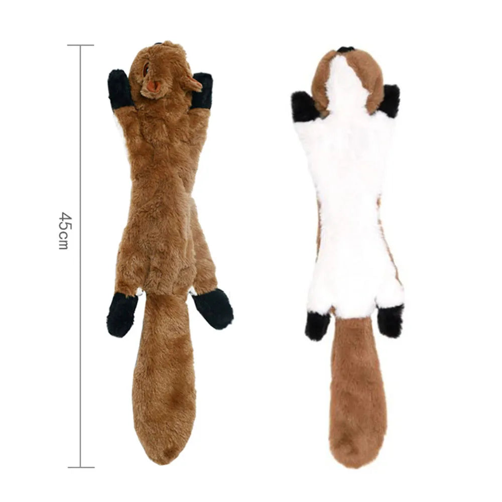 Stuffing-Free Squeaky Dog Toy – Durable Plush Crinkle Chew