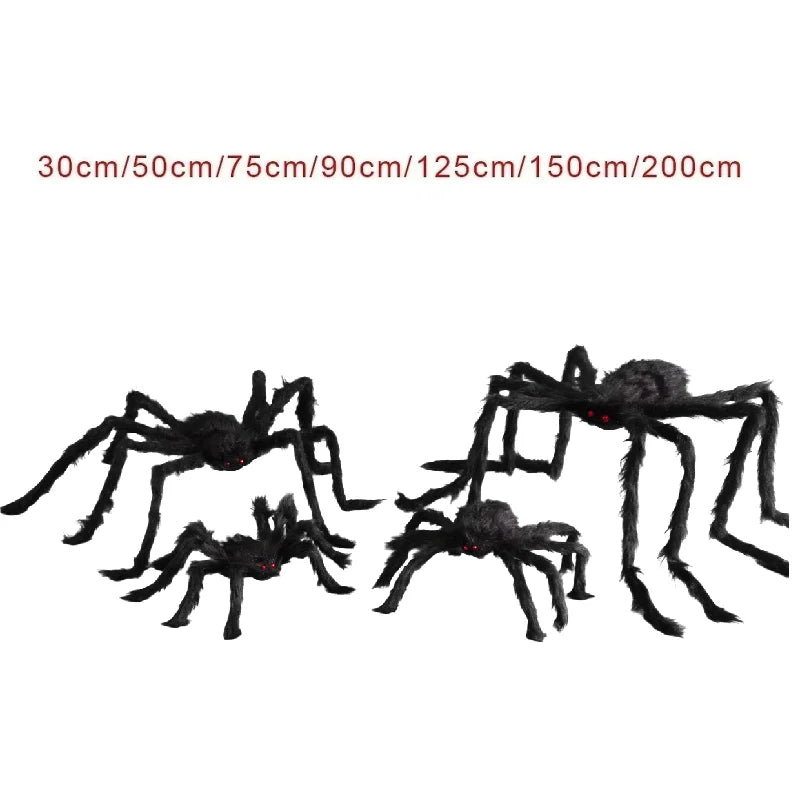 Giant Halloween Plush Spider Decoration (30–200cm)