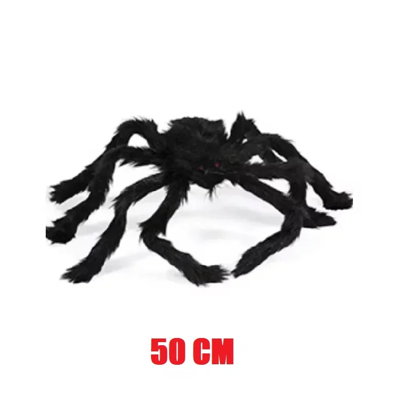 Giant Halloween Plush Spider Decoration (30–200cm)