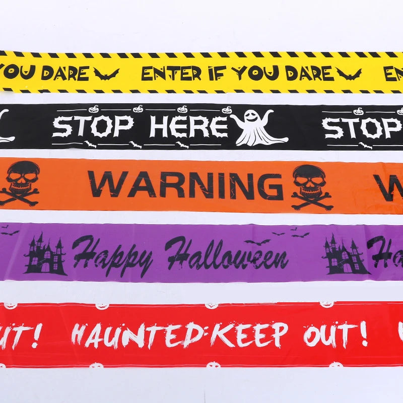 Halloween Skull Warning Tape – Spooky Party Decor