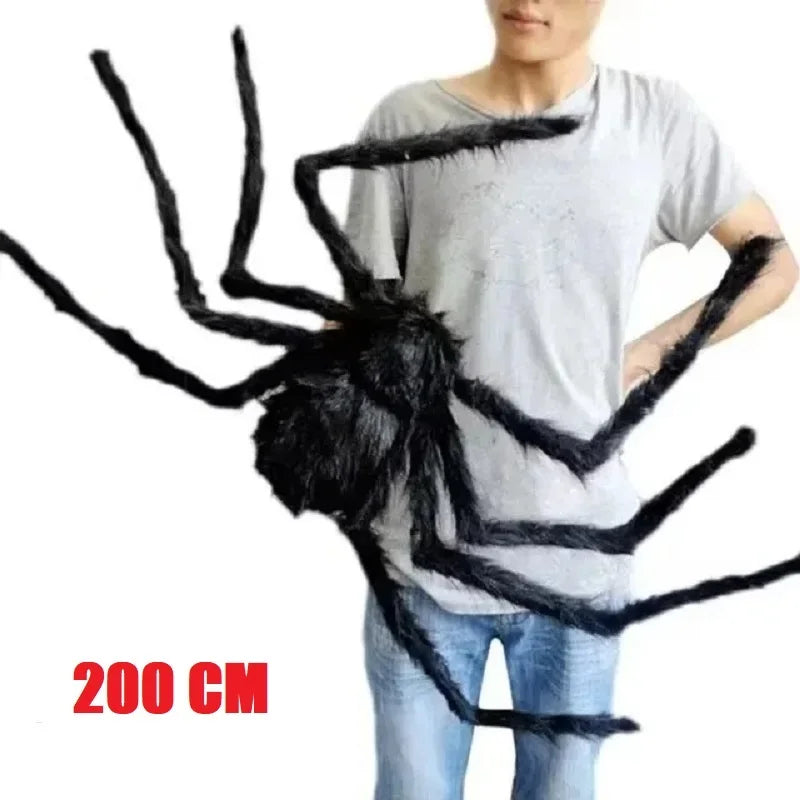 Giant Halloween Plush Spider Decoration (30–200cm)