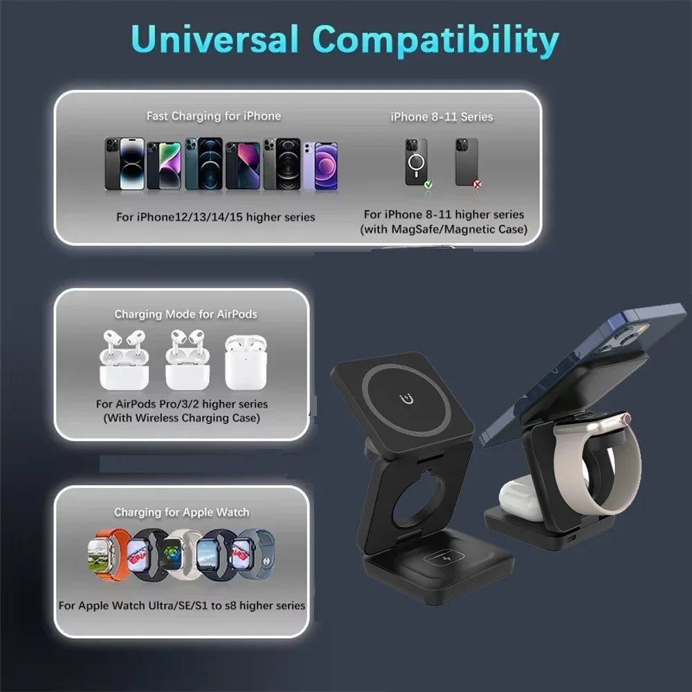 3-in-1 Magnetic Wireless Charger Stand
