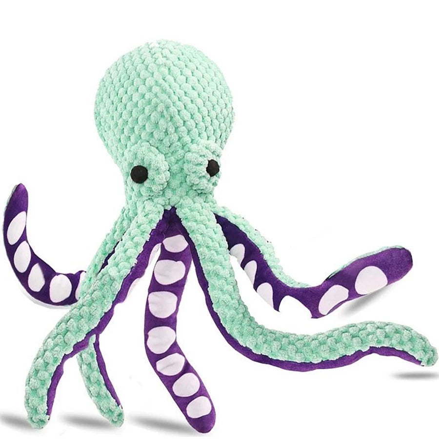 Plush Octopus Dog Toy – Interactive Squeaky Chew