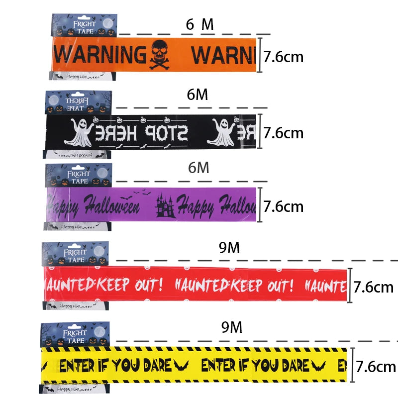 Halloween Skull Warning Tape Prop