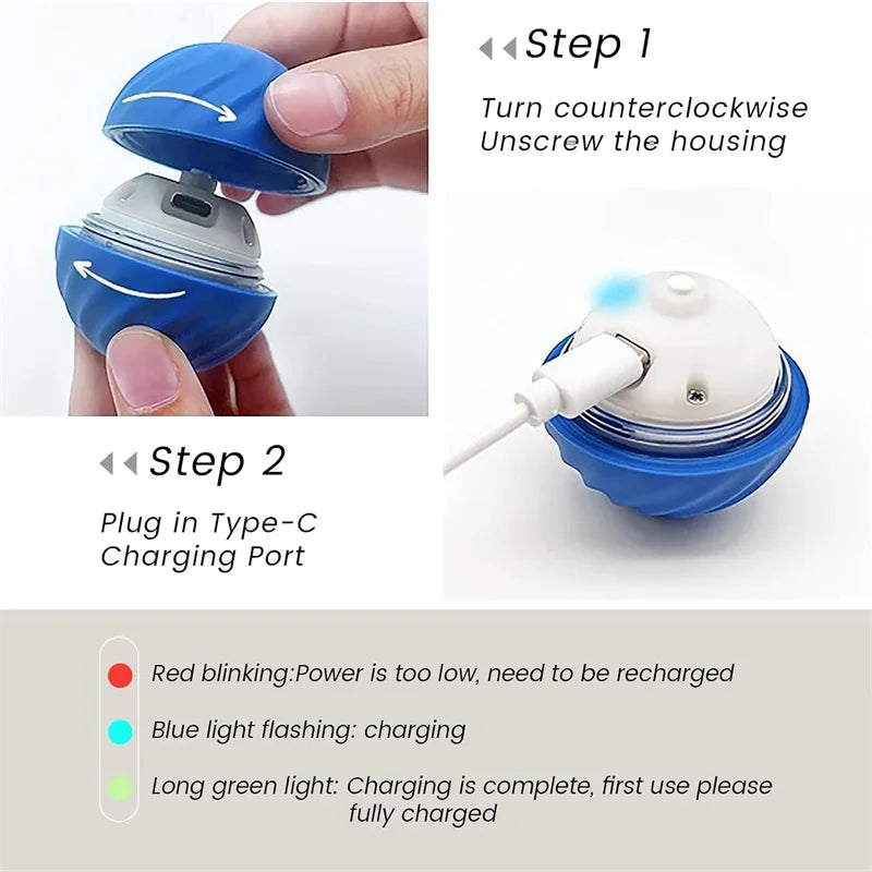 Smart Interactive Pet Toy Ball – USB Rechargeable & Bouncing