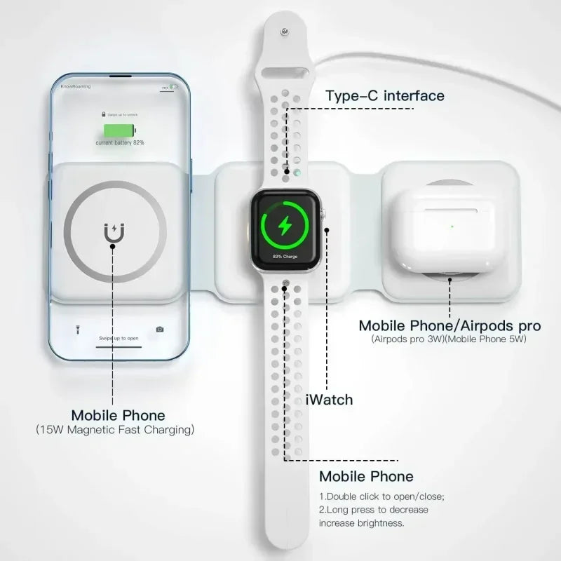 3-in-1 Magnetic Wireless Charger Stand