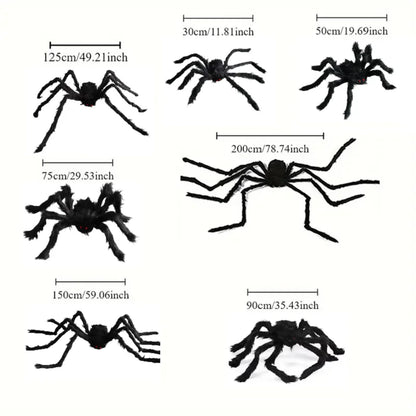 Giant Halloween Plush Spider Decoration (30–200cm)