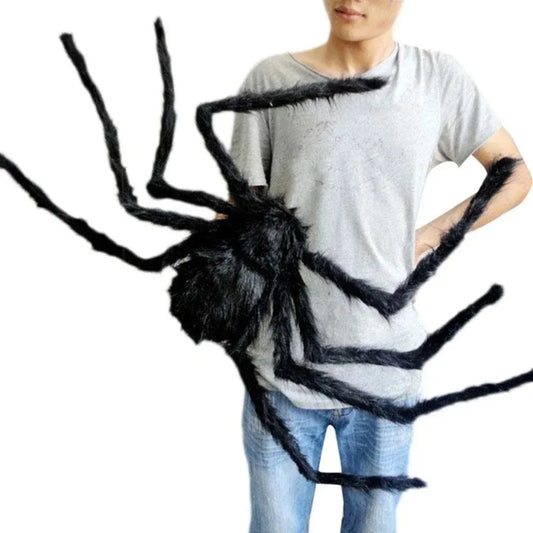 Giant Halloween Plush Spider Decoration (30–200cm)