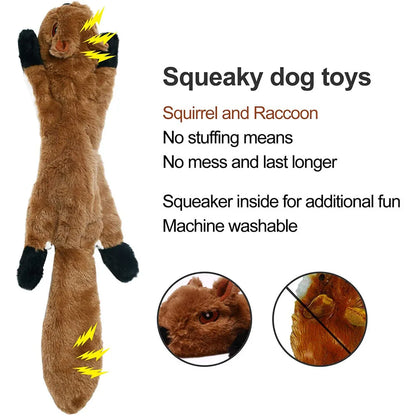 Stuffing-Free Squeaky Dog Toy – Durable Plush Crinkle Chew