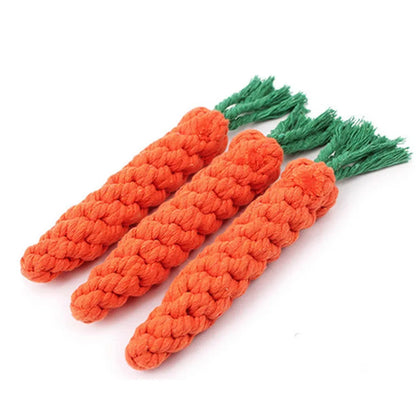 "Carrot Rope Dog Chew Toy – Durable Cotton Puppy Bite Toy