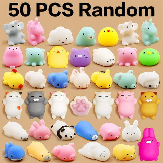 50PCS Mochi Squishy Toys – Stress Relief Party Favors