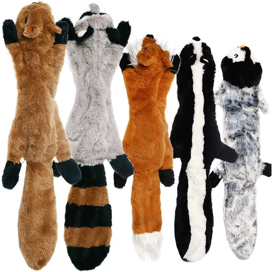 Stuffing-Free Squeaky Dog Toy – Durable Plush Crinkle Chew