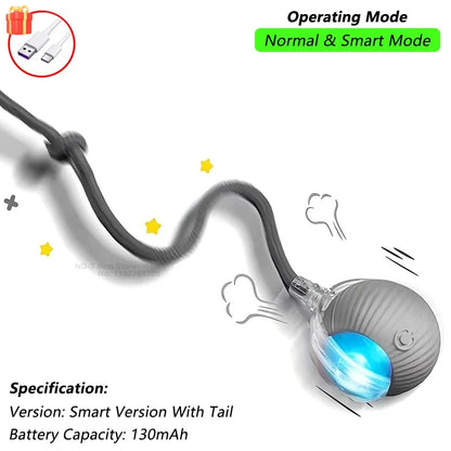 Rechargeable Cat Interactive Ball Toy – Smart Rolling Mouse