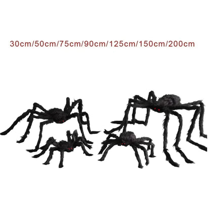 Giant Halloween Plush Spider Decoration (30–200cm)