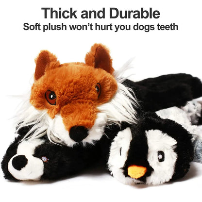 Stuffing-Free Squeaky Dog Toy – Durable Plush Crinkle Chew