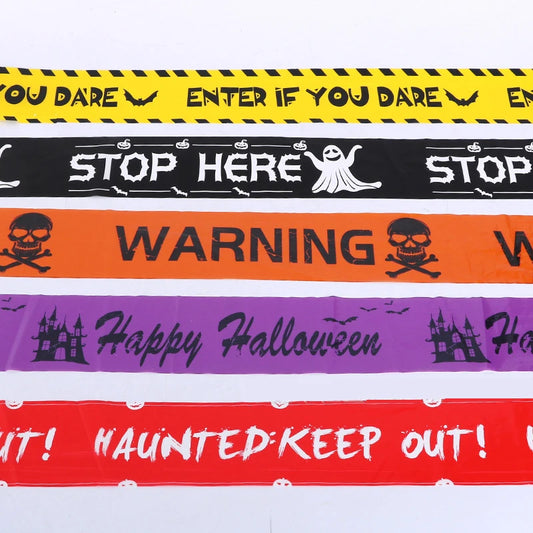 Halloween Skull Warning Tape – Spooky Party Decor