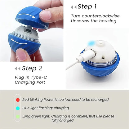 Smart Interactive Pet Toy Ball – USB Rechargeable & Bouncing