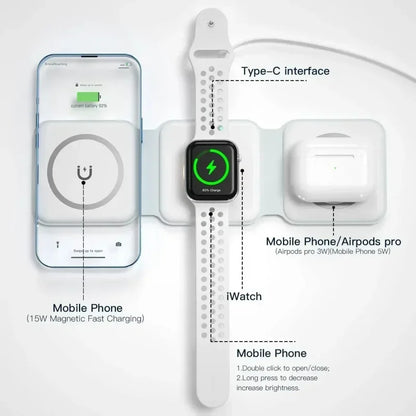 3-in-1 Magnetic Wireless Charger Stand